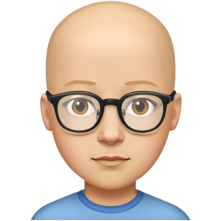 bald boy with glasses indoors emoji