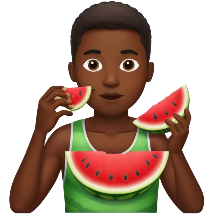Black guy eating watermelon emoji