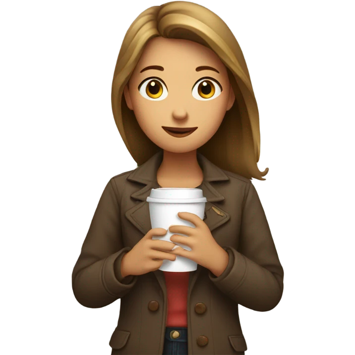 A girl drinking coffee emoji