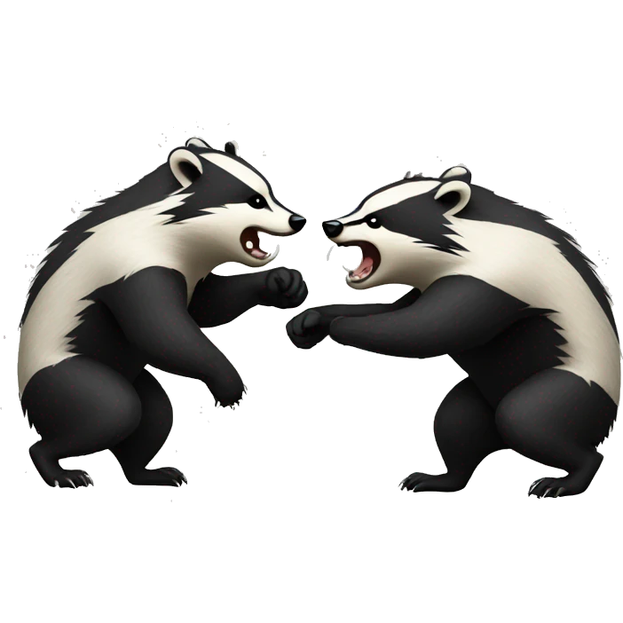 two angry badgers fighting emoji