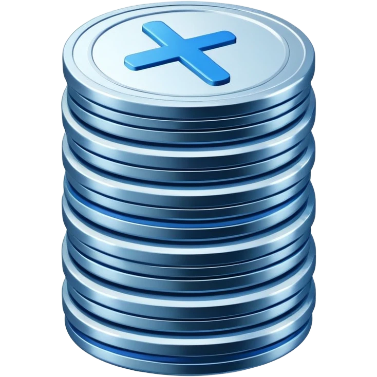 stack of blue and white coins emoji