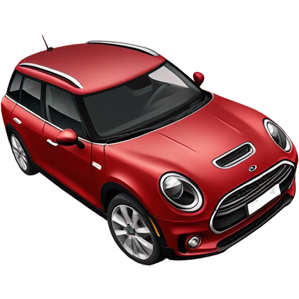 Red Mini Cooper Clubman with red roof decorated for Christmas emoji