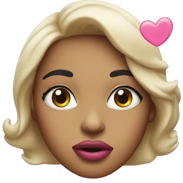 Woman with pink lips blowing a kiss emoji