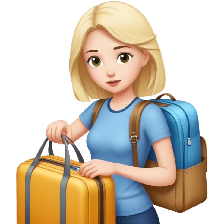 Katie packing her bags emoji
