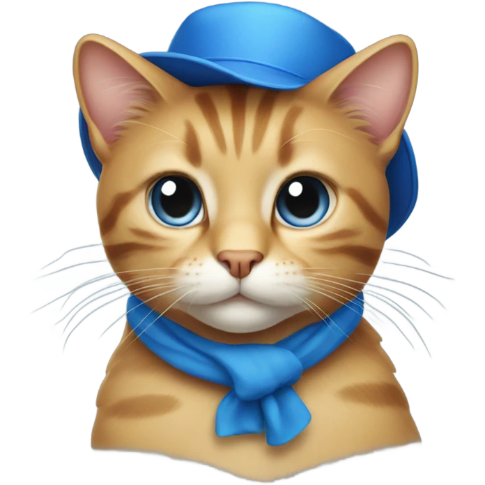 A cat with a blue hat emoji