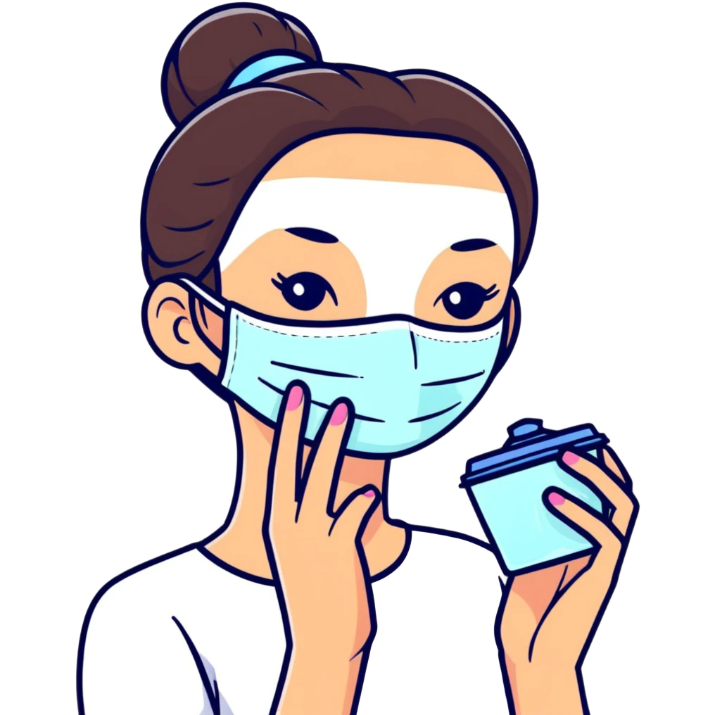 A girl doing skin care emoji
