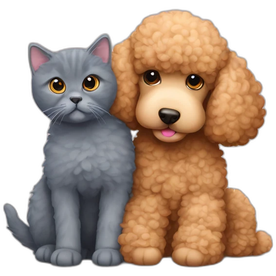 Apricot-poodle-together-with-British-blue-cat-lie-hugging emoji