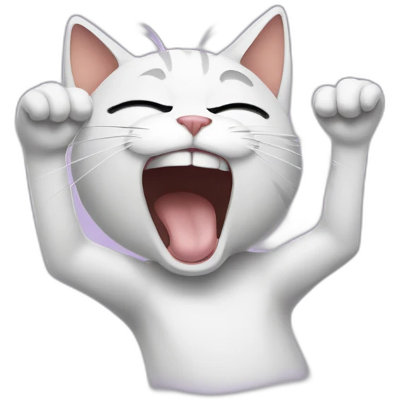 crying cat throwing up her paws out of despair emoji