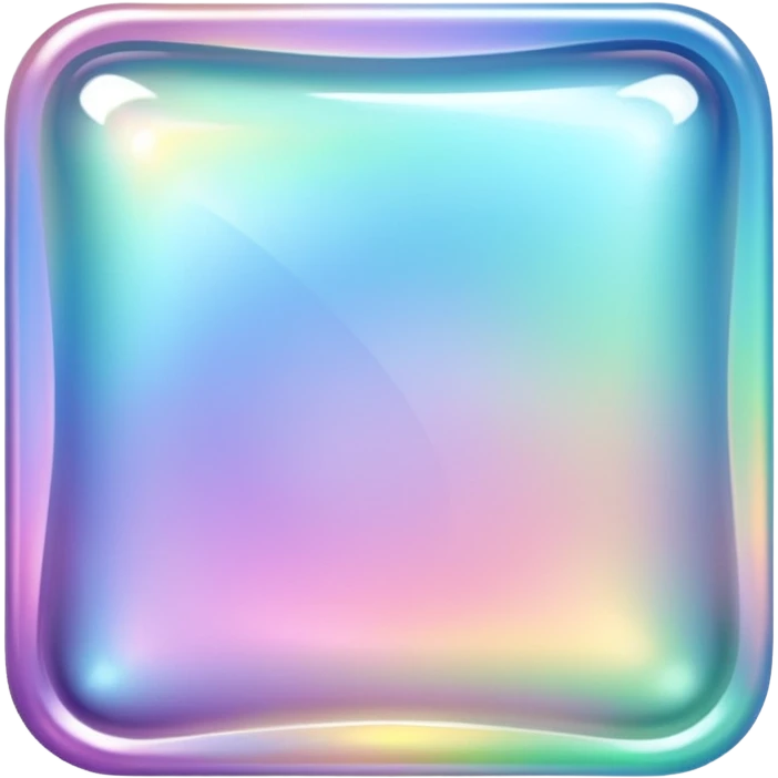 Sparkly glossy Pastel iridescent glass square emoji