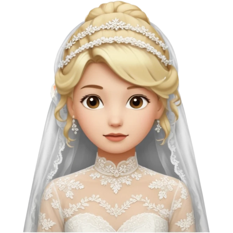 Chica blanca,pelorubi, pelo recogido, vestido novia invierno emoji