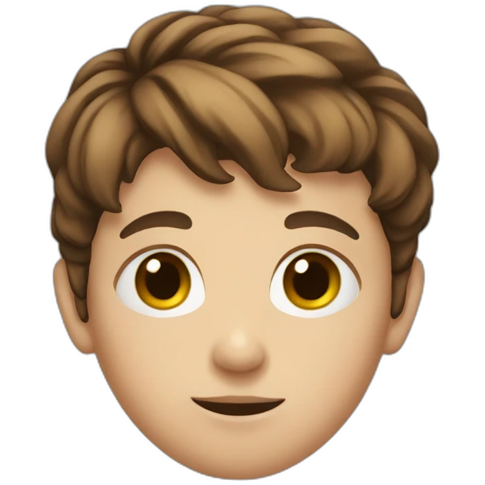 Big forheaded kid with short brown hair emoji