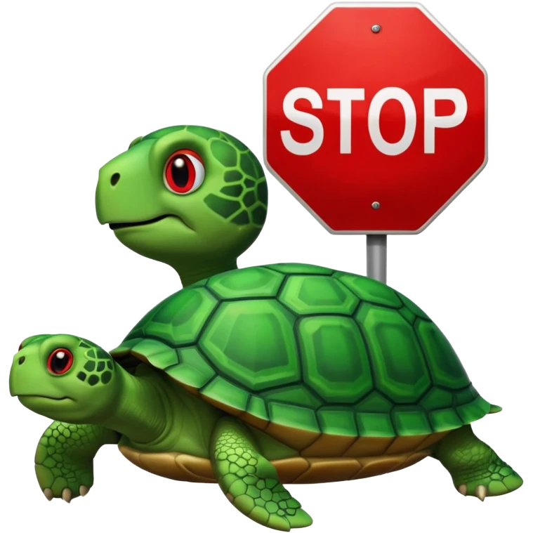 turtle and a stop sign emoji