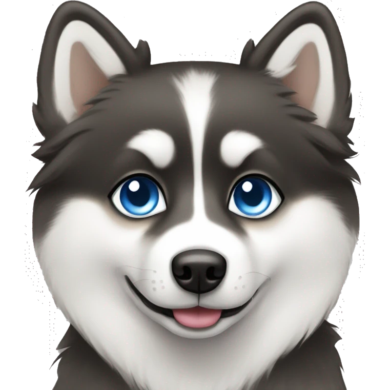 Pomsky with blue eyes emoji