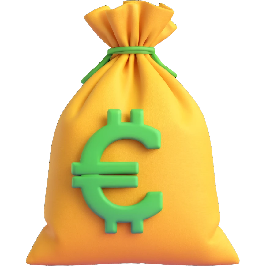 classic tied money sack with CZK sign, 3D emoji style emoji