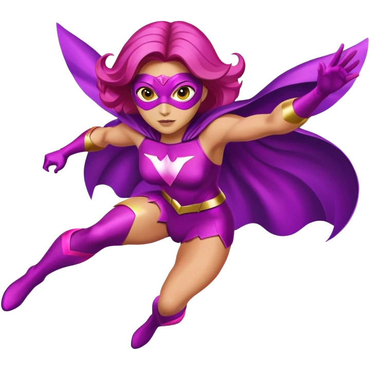 pink violet woman superhero flying emoji