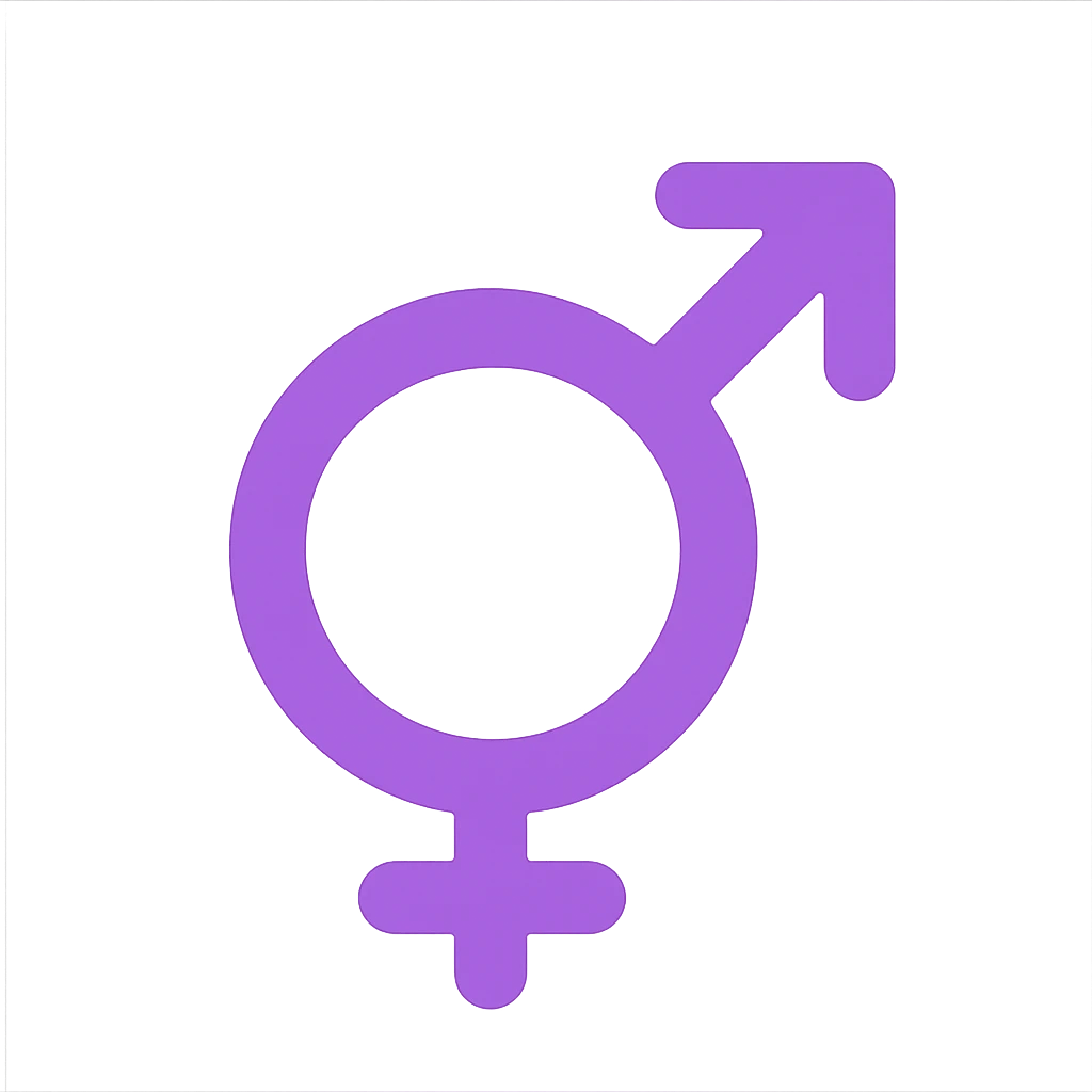 intersex gender symbol, flat purple, minimal emoji style, suitable for Discord role icon, color icon style emoji