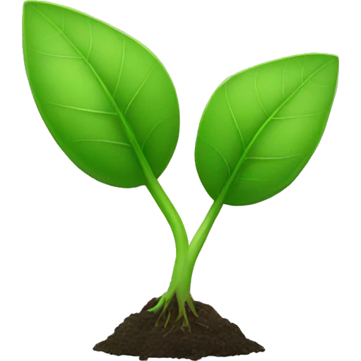 green plant sprout with two leaves emoji