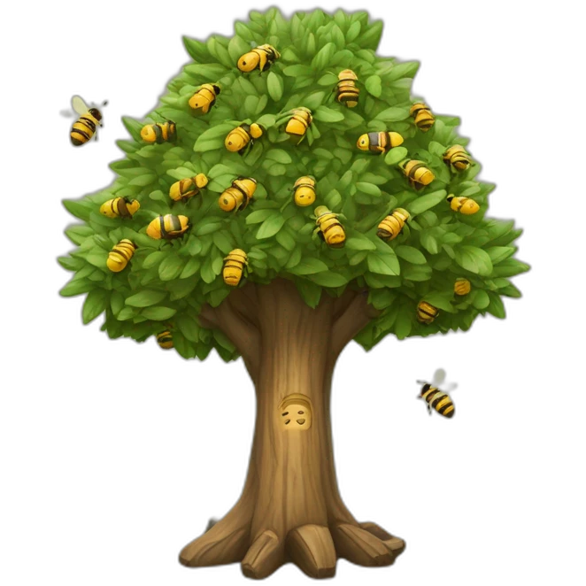 Arbol Algarrobo histórico con abejas tiernas  emoji