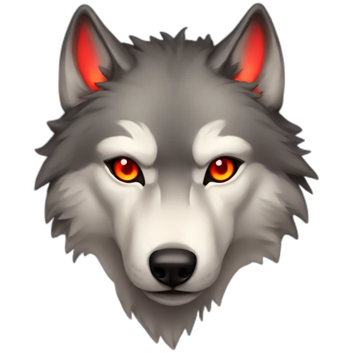wolf human, red glowing eyes emoji