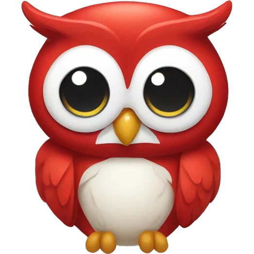 red owl with white bow  emoji