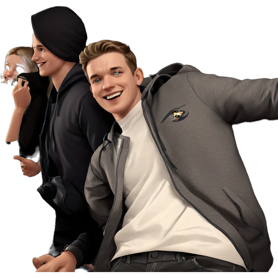 smiling girl with two boys emoji