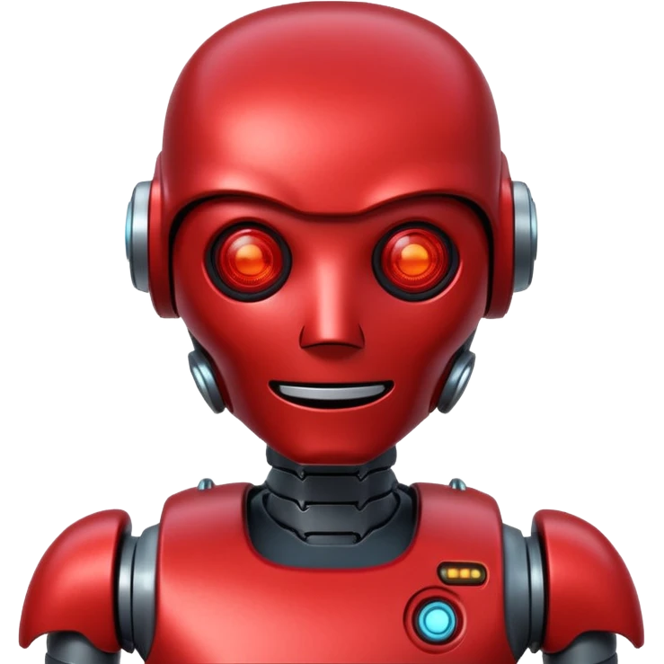 RED Robot Cyberpunk Happy emoji