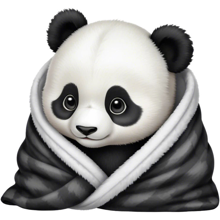 Baby Panda cozy in blanket  emoji