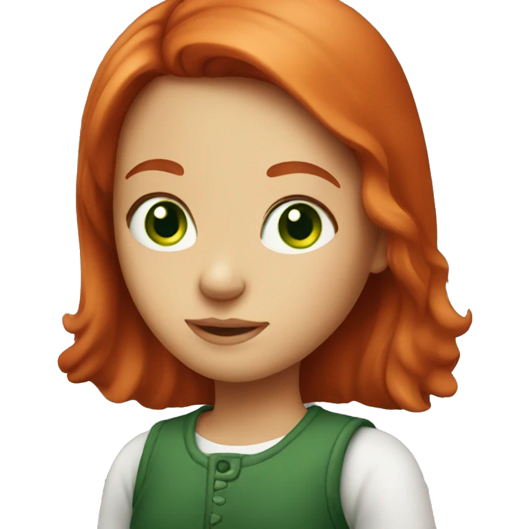 Red head girl with green eyes emoji