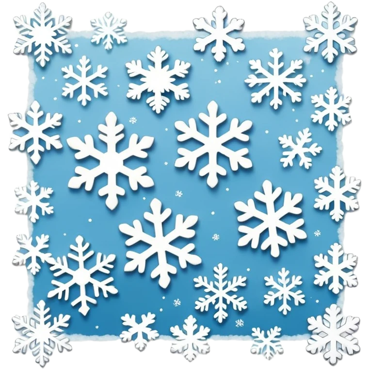 Falling snowflakes, felt texture, scrapbooking emoji
