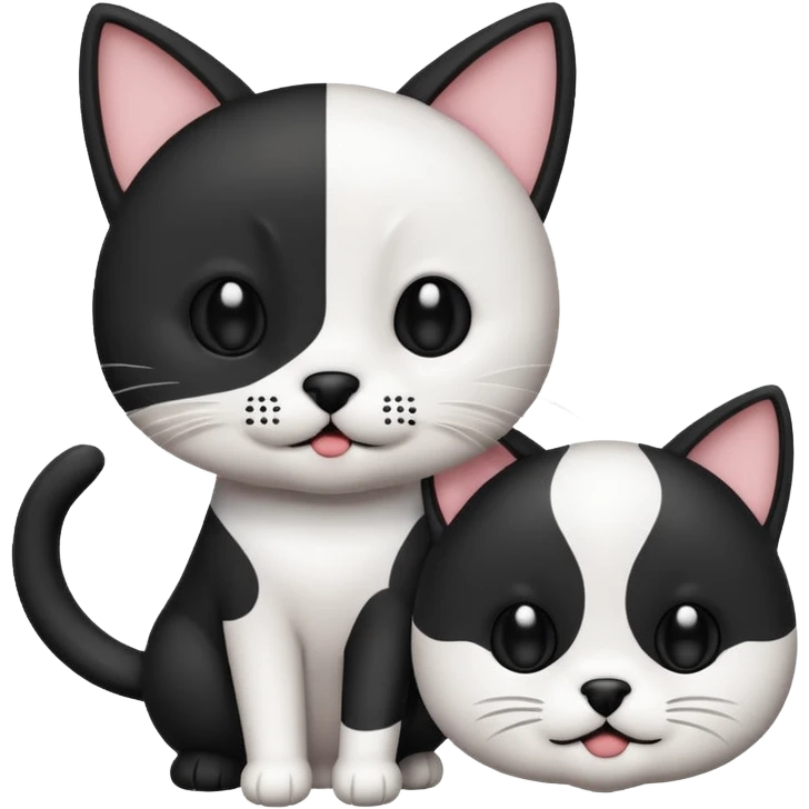 a cat and dogs together emoji