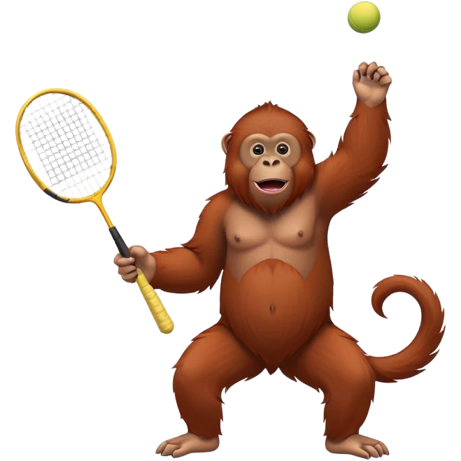 orangutan playing badminton emoji