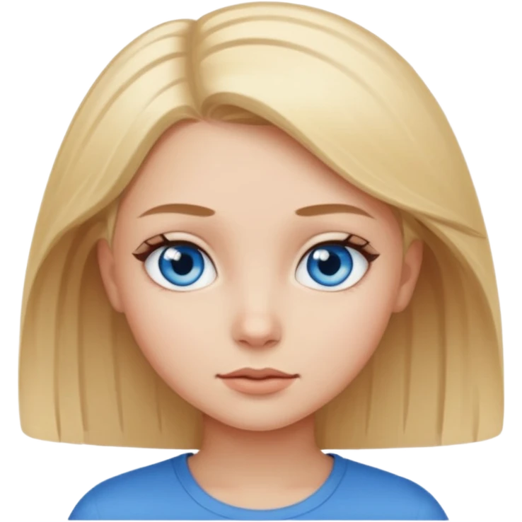 Girl with short blonde hair and blue eyes and a girl with long brown hair and blue eyes  emoji