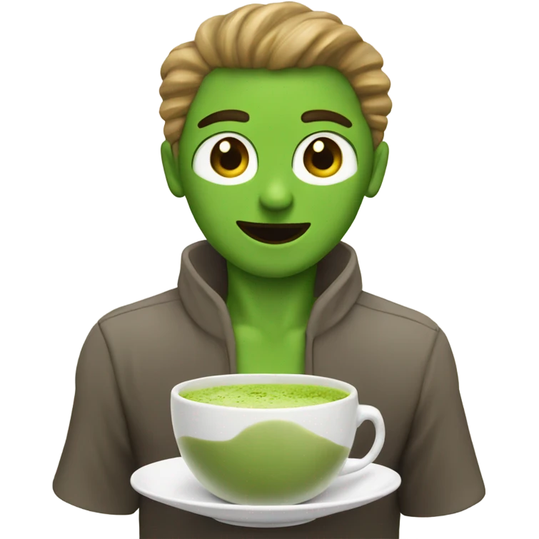 Taza con matcha  emoji