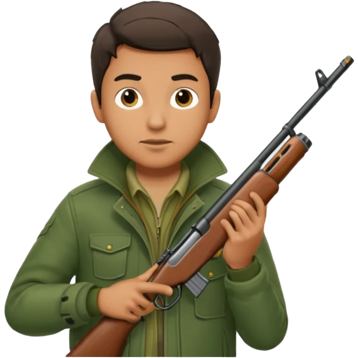 male hunter, simple, clear expression emoji