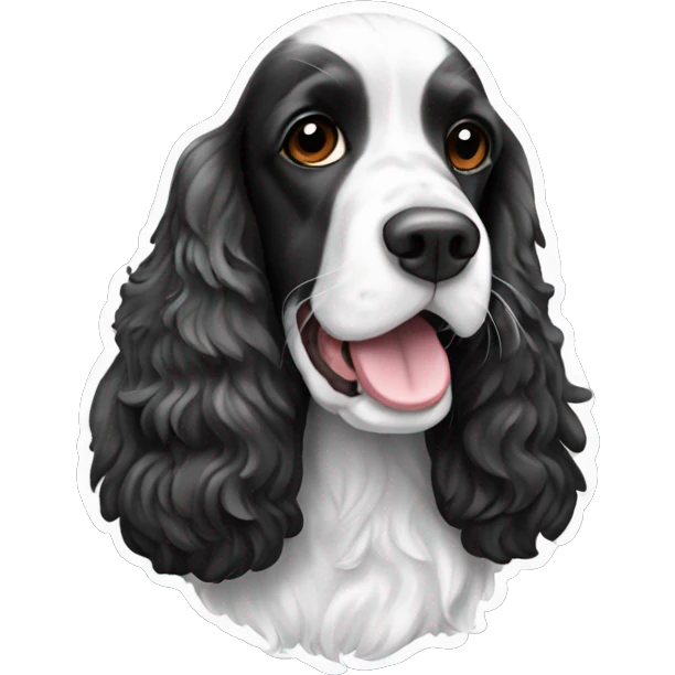 black and white english cocker spaniel emoji