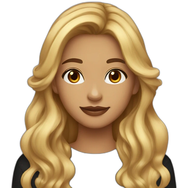 20 year old long honey blonde highlights hair with black shirt and light skin to olive skin lo emoji