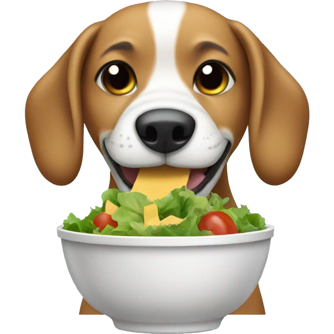 Dog eating a salad  emoji