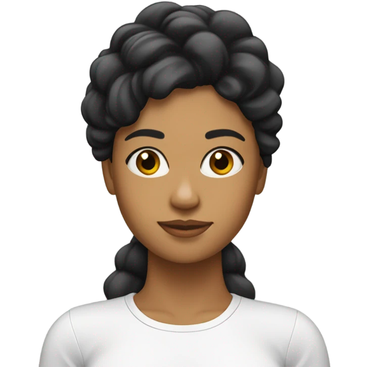 Chica blanca, cabello negro, pelo liso emoji