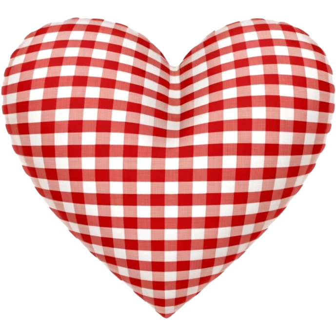red and white gingham heart vintage  emoji