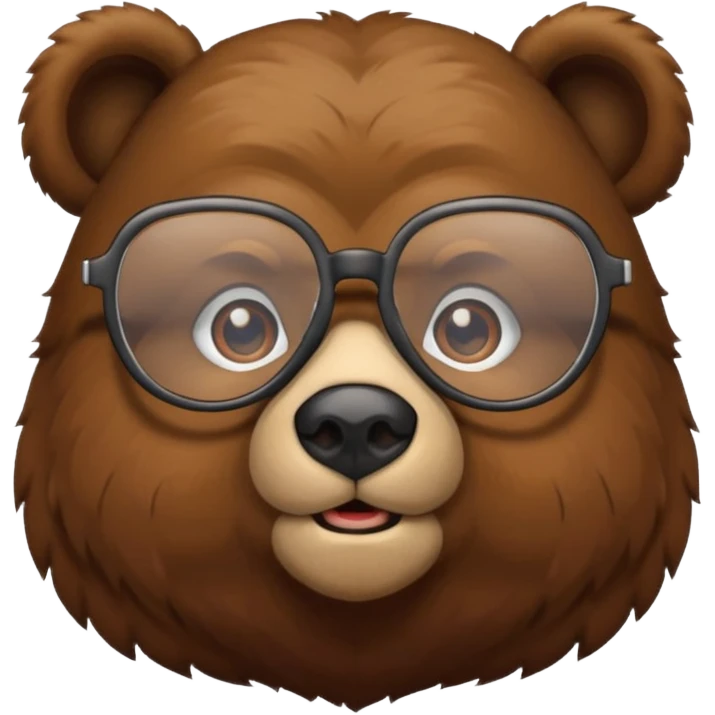 Bear with glasses emoji