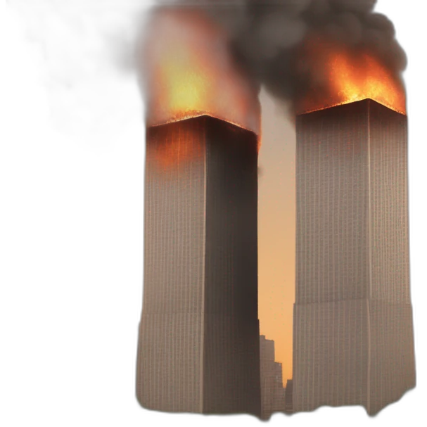 USA twin tower in fire emoji