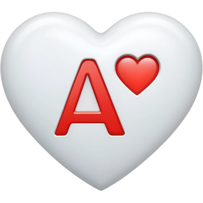 Beyaz kalp içerisininde Aharfi emoji