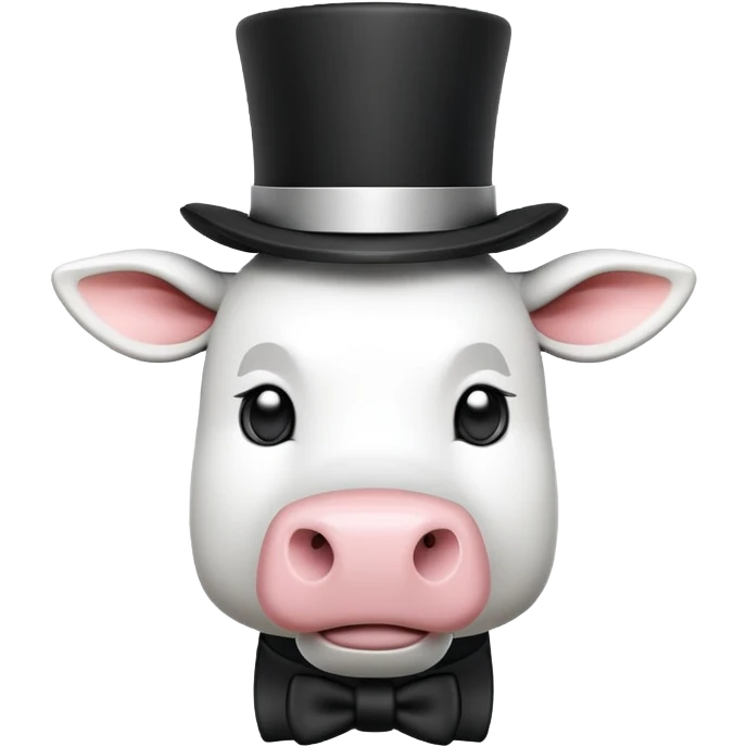 Make a Minecraft cow With a top hat emoji