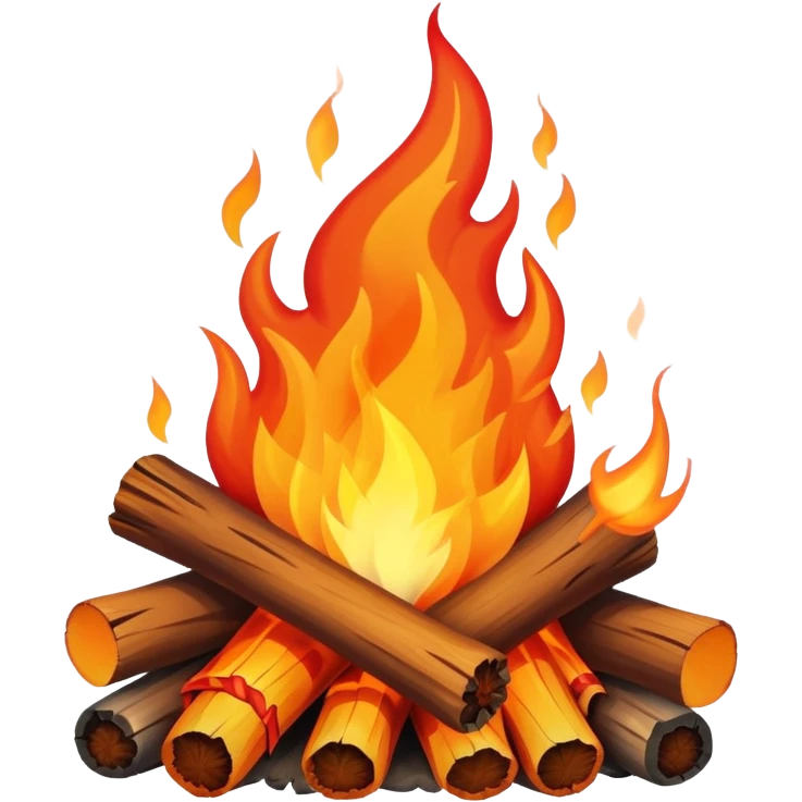 bonfire with flames emoji
