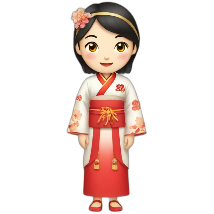 Chinese lady wear Chinese traditional clothes emoji