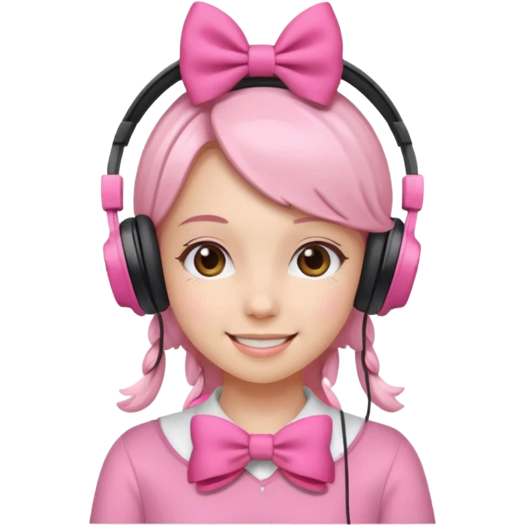 Girlish type bows with headphones etc emoji
