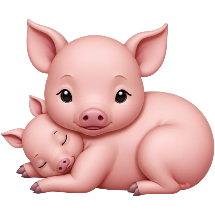 Sleeping Piglet – tiny pink pig curled up, eyes closed emoji