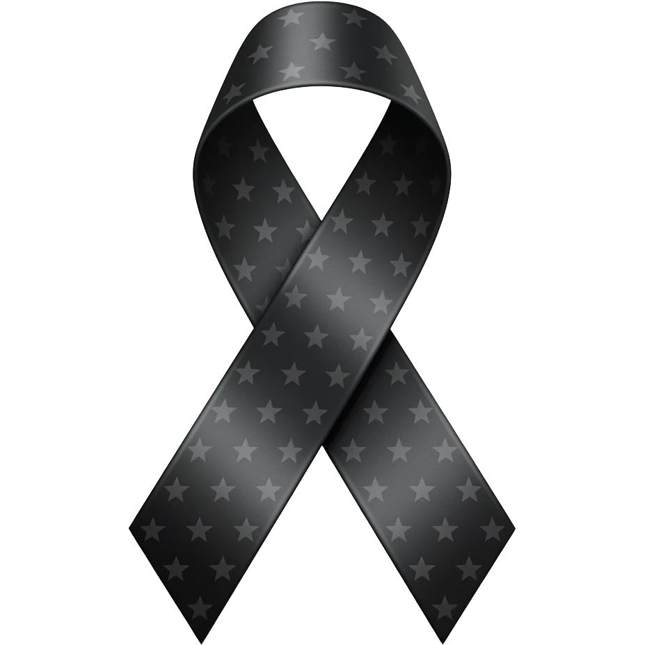 Yaş ve anma ile ilgili siyah kurdele ama damlalar olmasın emoji