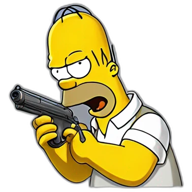 Homer Simpson qui a un pistolet emoji