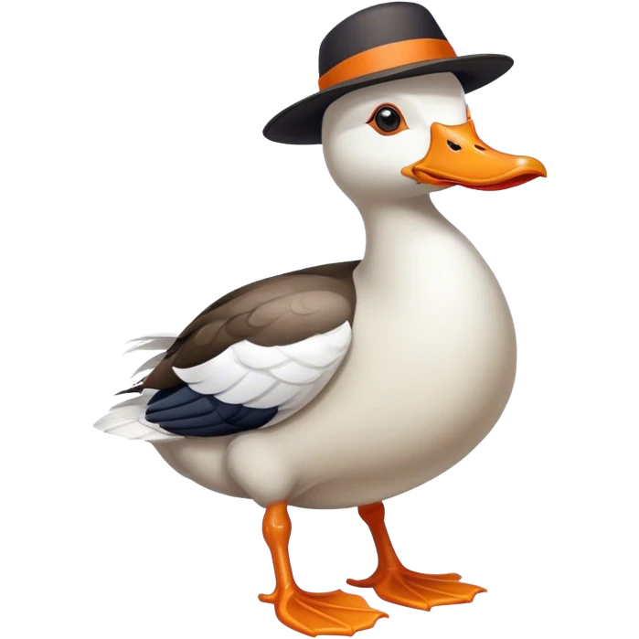 Runner duck with nice hat emoji